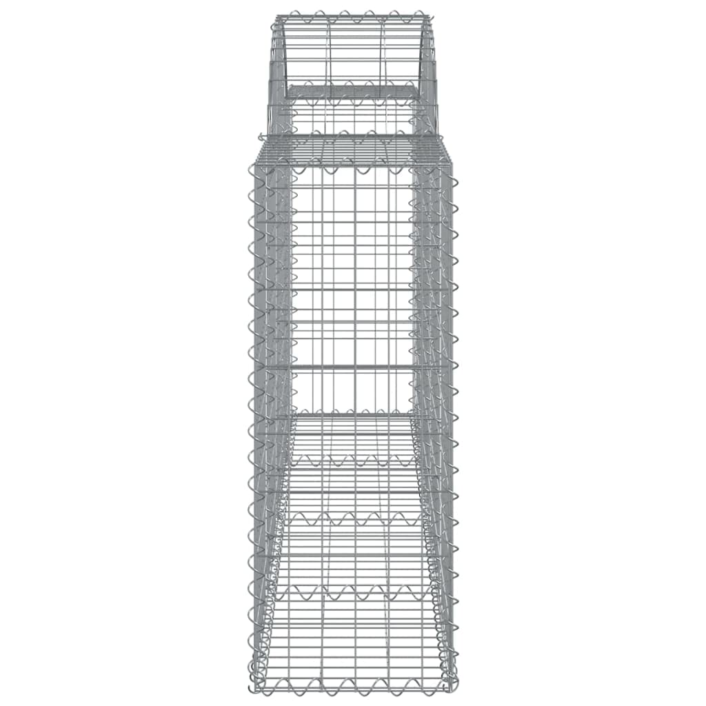 Gavión de hierro galvanizado con arco alto, 200 x 30 x 80/100 cm como pared de gaviones, protección visual para diseño decorativo y para rellenar con piedras