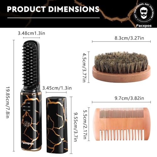 Set inalámbrico de alisador de barba eléctrico recargable miniatura 4