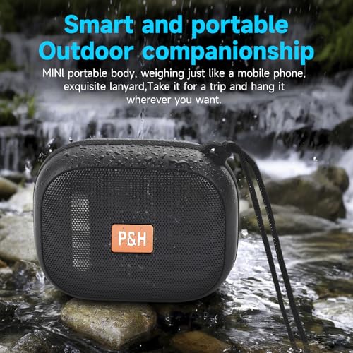Image of Portable Bluetooth Speaker, Small Speakers Bluetooth Wireless, IPX7 Waterproof Bluetooth Speaker Suitable for in Bathroom, Pools, Boating and Hiking Black