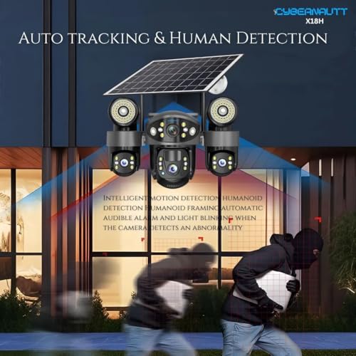 Image of XUGA Cybernautt X18H 18MP 4G Solar Security Camera | Triple Lens, 355 PTZ, 12000mAh Battery, H.265+, Two-Way Audio