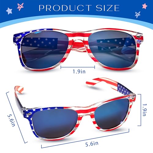 6 Packs of American Flag Sunglasses, 4th of July Decorations, Patriotic Party Favors, Memorial Day Decor, 4th of July Accessories for Independence Day3