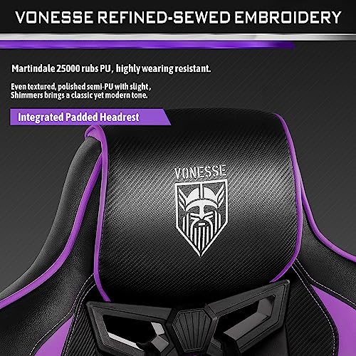Vonesse Purple Gaming Chair With Footrest Reclining Computer Gaming Chair High Back Gamer Chair With Massage Ergonomic Pc Gaming Chair Racing Style Gaming Chair Big And Tall Gaming Chairs For Adults #TOP7