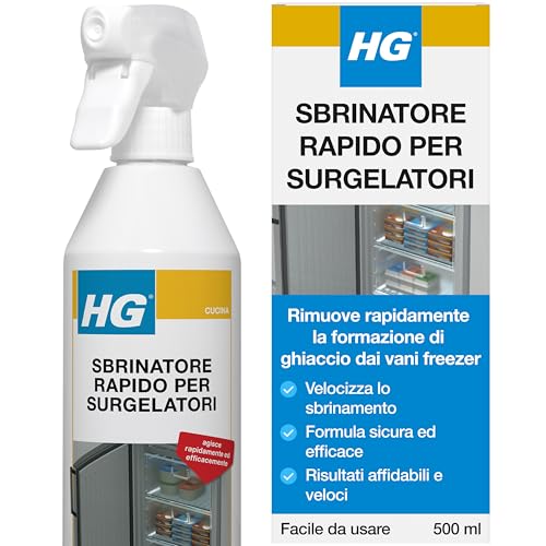 HG Sbrinatore Rapido Spray | Sbrinalizza Frigoriferi, Congelatori & Surgelatori Velocemente | Deodorante Frigo - 500ml