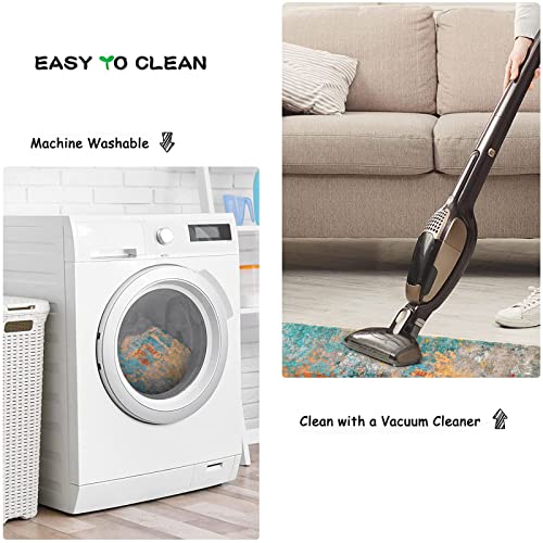 Lahome Modern Abstract Runner Rug - 2X6 Soft Colorful Laundry Room Rug Runner Washable Hallway Mat, Non Slip Contemporary Accent Carpet Runner For Apartment Yoga Area Dressing Room Nursery #TOP2