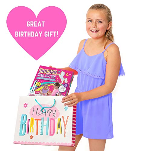 GirlZone: Unicorn Nail Art Kit, Nail Art Stickers, 3 Nail Salon Pens and Makeup Bag, Great Gifts for Girls - Thumbnail 6