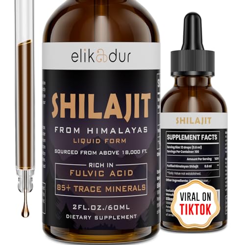 Shilajit Resin Organic Liquid Supplement, Shilajit Himalayan Organic, Liquid Vitamins for Women and