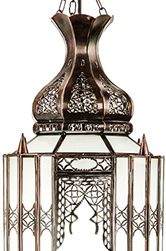 Orientalische Lampe Pendelleuchte Weiß Aariz 60cm E27 Lampenfassung | Marokkanische Design Hängeleuchte Leuchte aus… – Bild 4