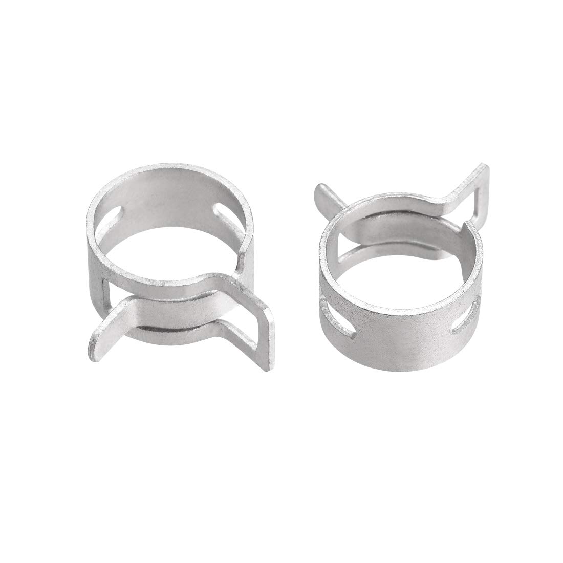 uxcell Spring Band Type Clamp 19mm Inner Dia Fit 19.5-20.2mm OD Hose Fuel Line Silicone Tube Clips Clamp Silver Manganese Steel 20Pcs