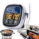 Digitales Fleischthermometer – Lebensmitteltemperaturanzeige, wasserdicht, schnelles und genaues Ablesen, übersichtliches Display mit Hintergrundbeleuchtung | Kochgerät zum Braten von Hähnchen und