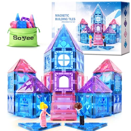 Soyee Diamond Magnetic Building Blocks - Princess Toys for 3-8 Year Old Girls & Boys - 3 4 5 6 Year Old Girl Birthday Xmas Present