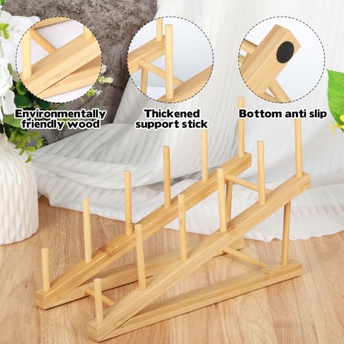 Image of Rainmae 4 Pcs Small Art Storage Rack Art Drying Rack for Classroom 5 Layers Wood Storage Stand Paint Display Rack for Canvas, Art Storage Organizer for Painting Canvas, Wooden Tabletop Art Rack
