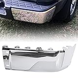 KUAFU Rear Bumper End Cap Compatible with 2007-2014 Chevy Silverado GMC Sierra 1500 2500 3500 Replacement for 15284308 GM1105149 Passenger Side Rear Right Steel Chrome W/O Sensor Hole