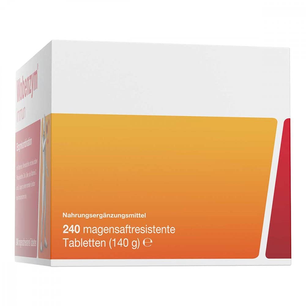 WOBENZYM immun Tabletten 240 Stück – Enzyme mit Vitamin C, D & Zink – magensaftresistent