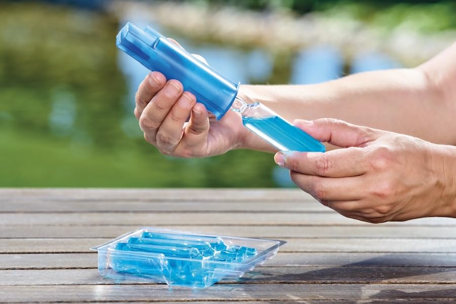 OASE AquaActiv BioKick Premium 51280 Lot de 4 flacons de 20 ml pour 10 000 l chacune, bactéries, filtrantes hautement concentrées, pour étang, étang à poissons, étang de jardin, étang de natation Bleu