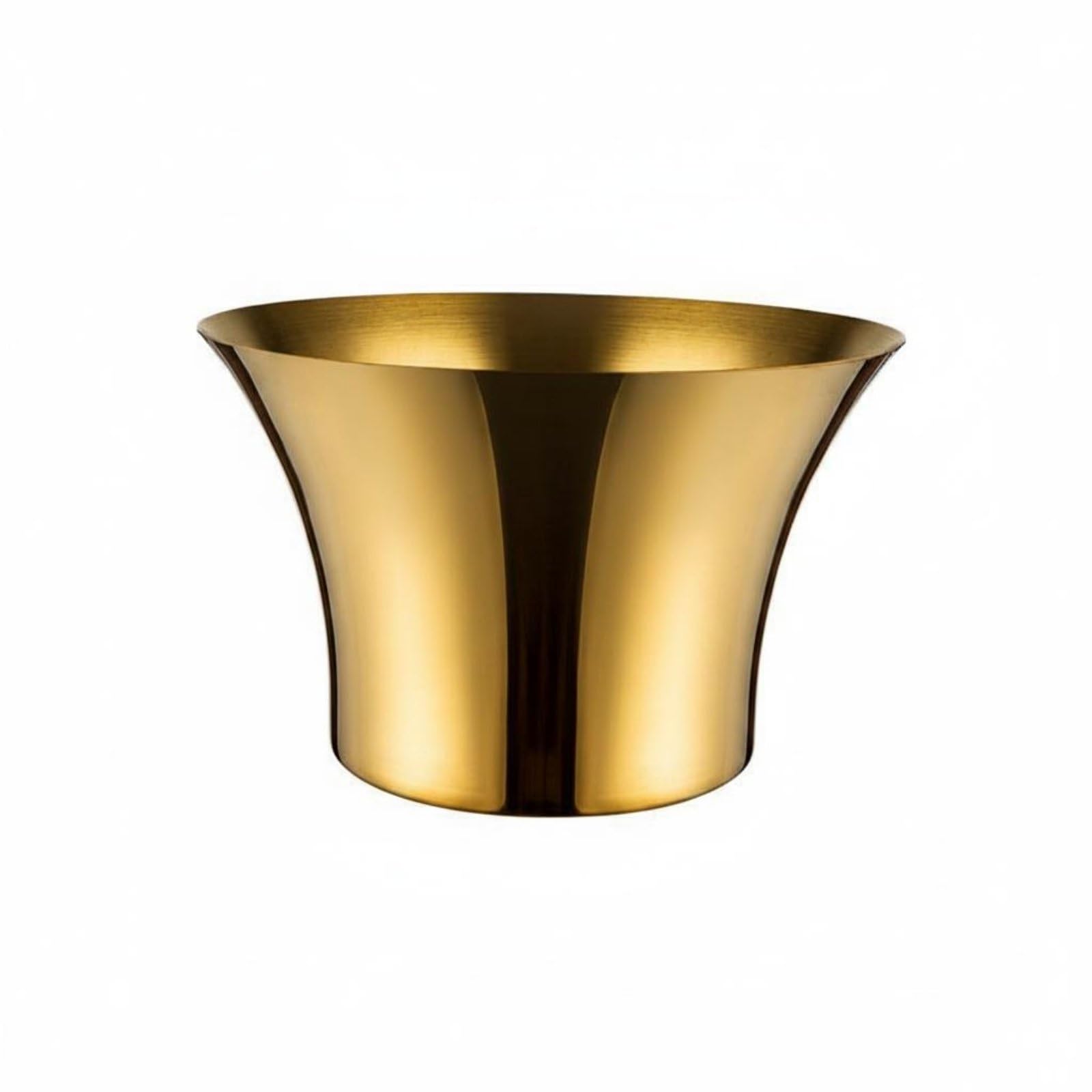 Amagogo Eiskübel Edelstahl Kommerzieller Eiseimer Getränkekühler Champagnerkühler Weinkühler Dickwandig Stabil Pflegeleicht für Täglichen Service Und, Gold, Groß 36x22cm