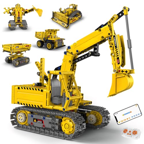 AoreSpty Robot Programmable Enfant, Kit Robot Enfant à Construire 5-en-1, Télécommande 2.4GHz et Bluetooth, Jouet Éducatif STEM pour Garçons 8-14 Ans