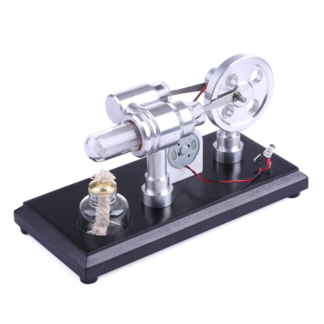 Generic zestaw do budowy silnika Stirlinga, zewnętrzny silnik spalinowy Sterling Engine Kit, zestaw DIY 2-cylindrowy silnik Stirlinga edukacyjny nauka zestaw zabawka, 53451093DTA4VMP0NK9OZ7AR