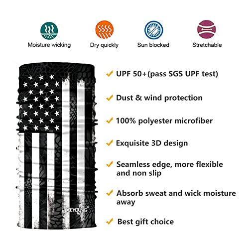 Joeyoung 3D Face Sun Mask, Neck Gaiter, Headwear, Magic Scarf, Balaclava, Bandana, Face Mask, Hunting, Running, Motorcycle #TOP2