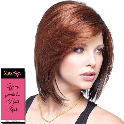 May Wig Color Creamy Toffee Rooted - Noriko Wigs 9" Long Relaxed Bob Wispy Perimeter Swept Bangs Straight Avg Cap Rooted Colors Bundle MaxWigs Hairloss Booklet
