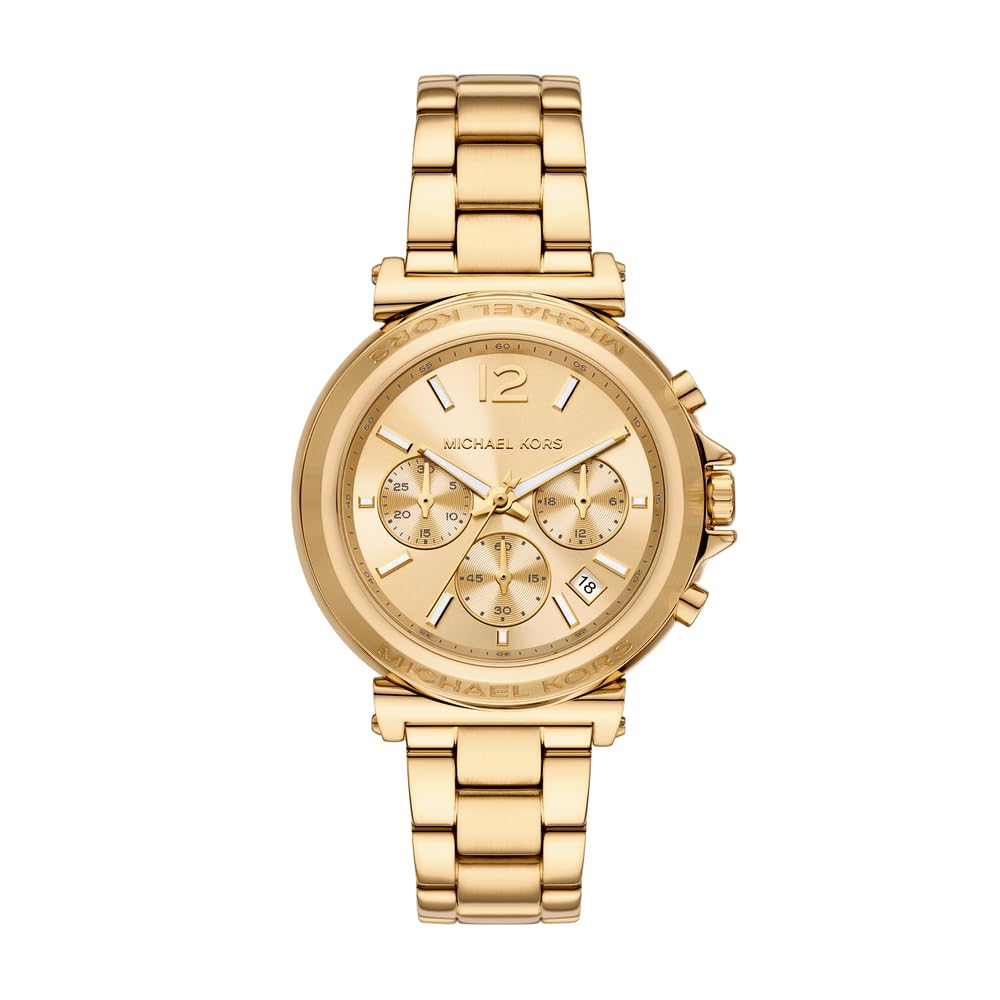 Michael Kors Maren Watch for Women, Quartz Chronograph Movement with Stainless Steel or Leather Strap