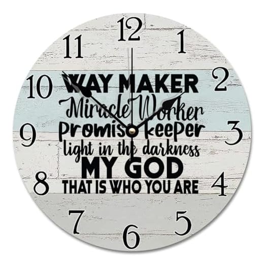 Way Maker Miracle Worker Clock Bible Verse Wall Clock Religious Quote Art Wooden Clock Christian Inspirational Saying Personalized Rustic Wood Clock Christian Thanksgiving for Her