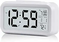 Relógio Digital de Mesa Despertador de Cabeceira Inteligente com Sensor de Temperatura Cabeceira Premium