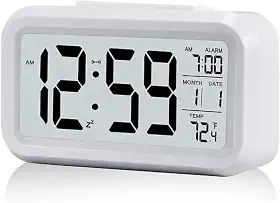 Relógio Digital de Mesa Despertador de Cabeceira Inteligente com Sensor de Temperatura Cabeceira Premium