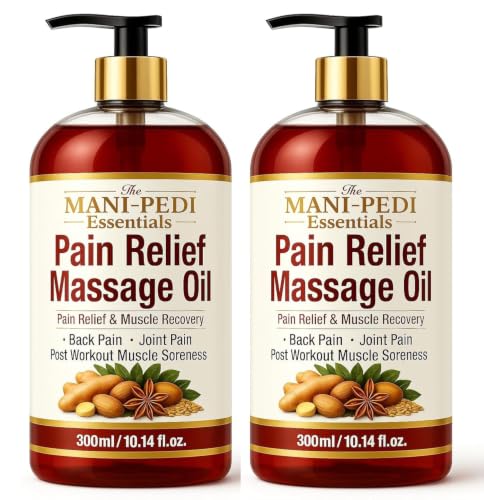 Image of TMPE Pain Relief Massage Oil for Joint & Back Pain, Muscle Soreness | Natural Healing of Ginger, Turmeric & Clove | Therapeutic Massage - 300ml (Pack of 2)