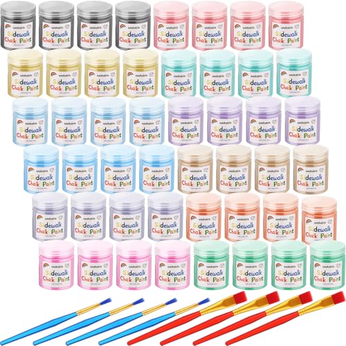 Faccito 48 Pcs Sidewalk Chalk Non Toxic Paint Kit Washable
