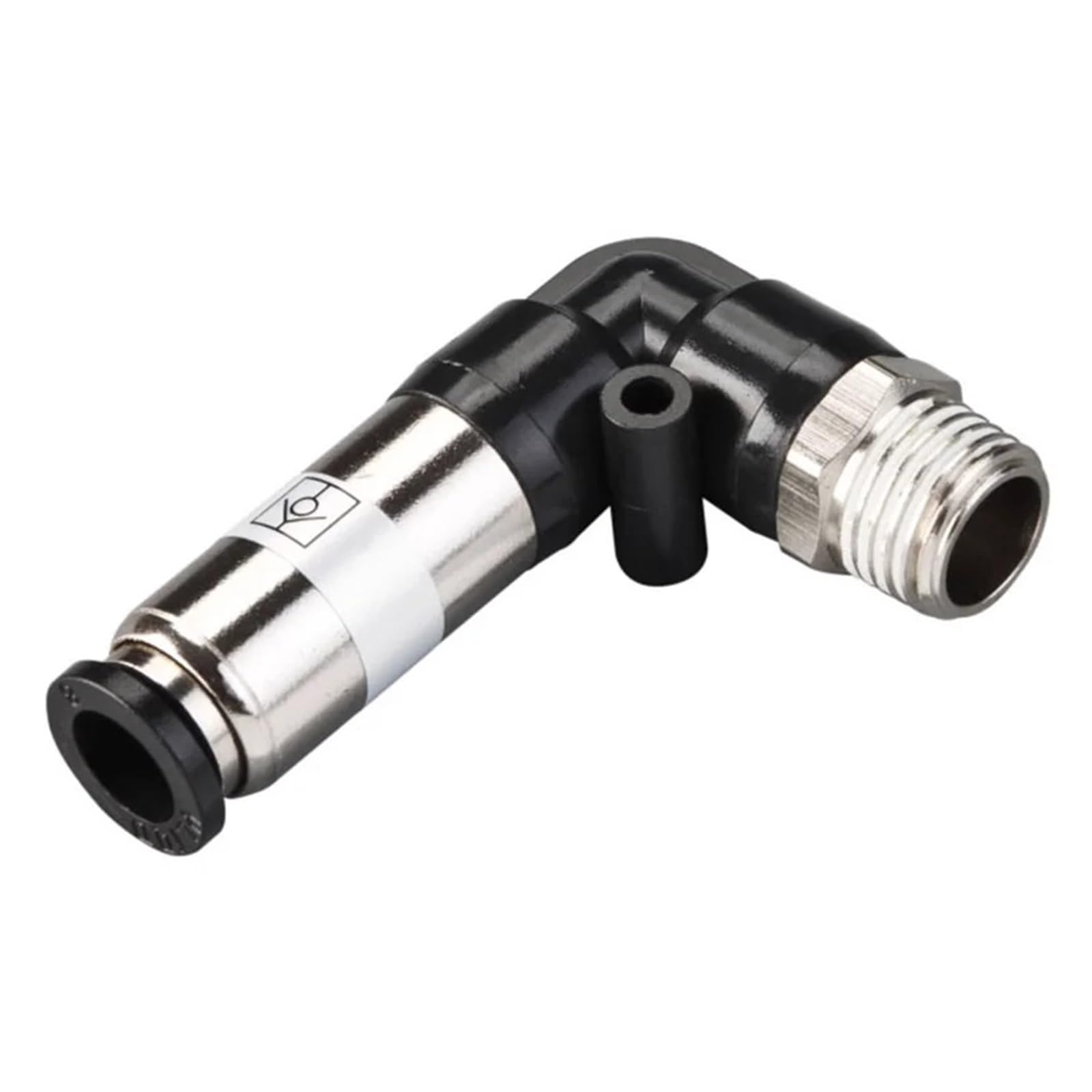 Clapet anti-retour pneumatique coudé unidirectionnel mâle CVPL 6 mm - 1/4" BSP, raccord rapide for tuyau