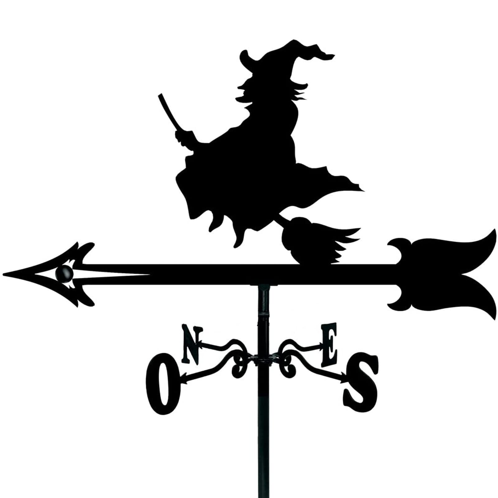 TAXXII Witch Metal Wind Vane For Yard, Vintage Weathervane Hollow Direction Indicator for Outdoor Garden Roof Paddock Decoration Yard