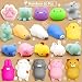 Calans Mochi Squishy Toys, 30 Pcs Mini Squishy Party Favors for kids Animal Squishies Stress Relief Toys Cat Panda Unicorn Squishy Squeeze Toys Kawaii Squishies Birthday Gifts for Boys & Girls Random