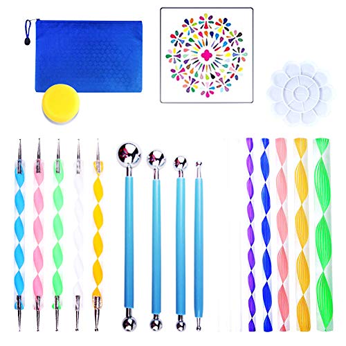 Mandala Strumenti Mandala Stencil per Pittura Rocks Mandala Painting Punteggiatura Stencil Dot Mandala Kit 21PCS