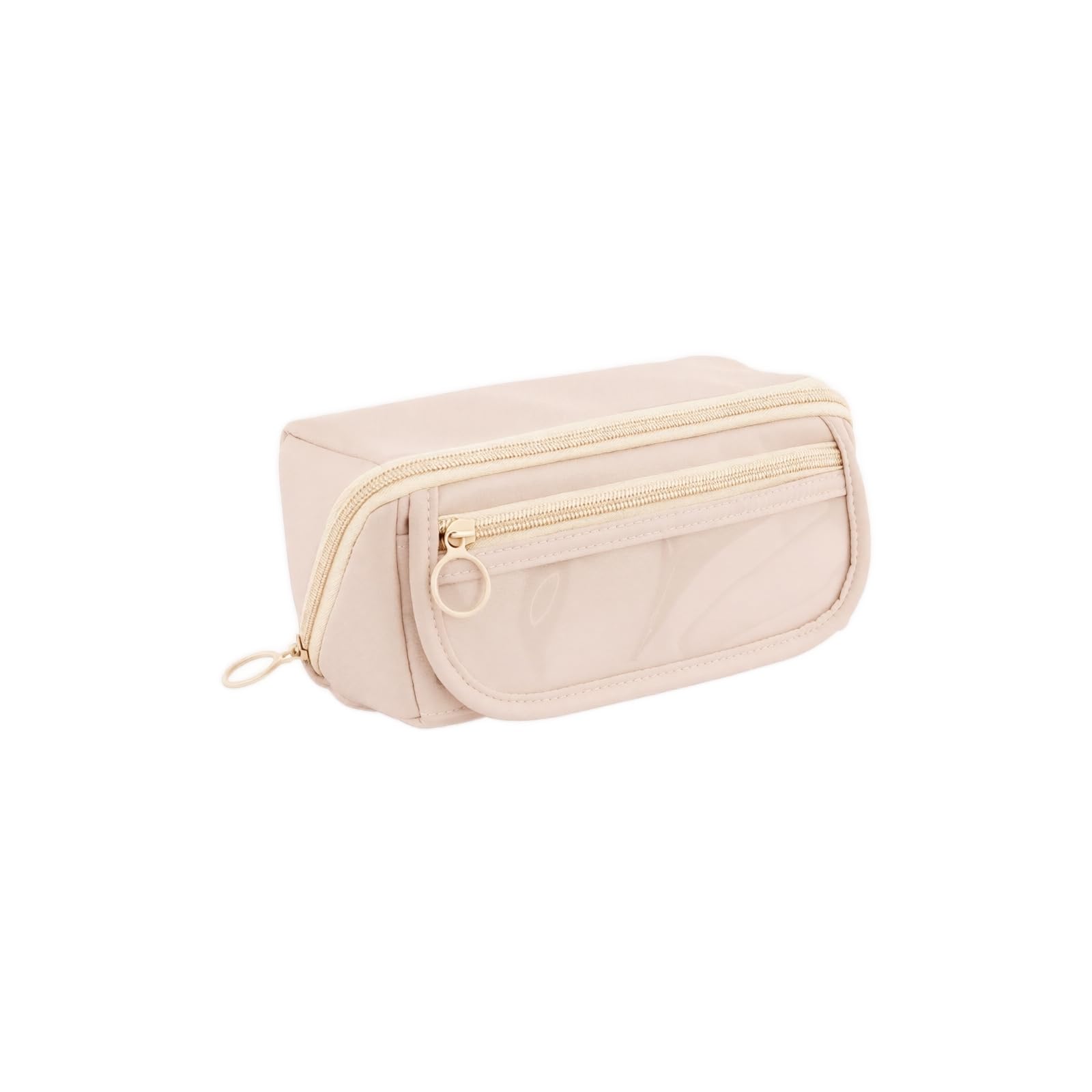 Large Capacity Pencil Case with 9 Compartments for School Beige