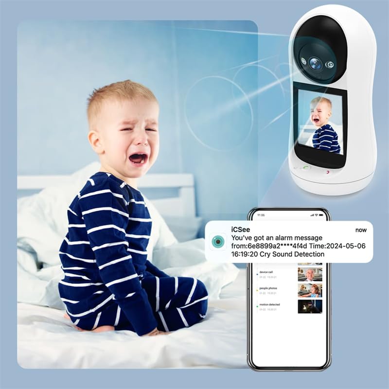 Dkian V380 Pro WiFi Baby Monitor Camera with 1080P HD Video, 355° Pan Tilt, Two-Way Audio & Video Calling, Night Vision,Cloud Storage, Indoor Nursery Security Camera 2