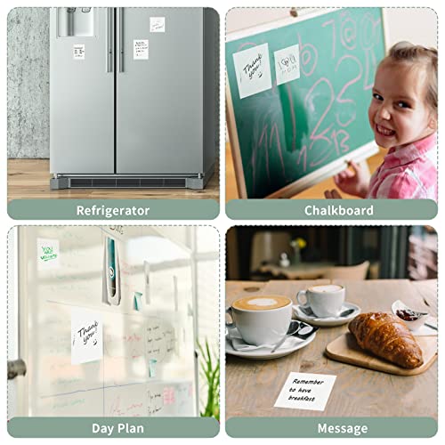 Image of Levin 150 Sheets Clear Sticky Note Pads, 3 Sizes Transparent Sticky Notes Pads Set Waterproof Self-Adhesive Translucent Memo Tabs, Books Annotating Message Reminder for School, Office