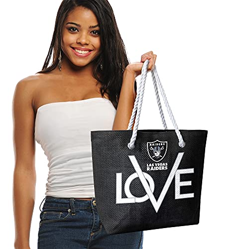 Littlearth NFL Las Vegas Raiders Love Rope Tote, Team Color, 19" x 6" x 14" by Littlearth - Image 2