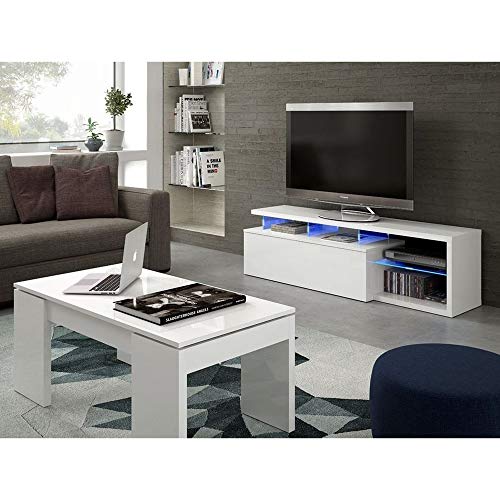 Modulo-de-TV-Moderno-Mueble-Salon-Modelo-Blue-Tech-Color-Blanco-Brillo-y-Luces-LED-Medidas-150-cm-Ancho-x-43-cm-Alto-x-41-cm-Fondo