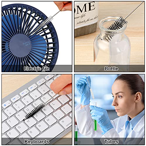 32 Pieces Extra Long Straw Cleaning Brush Nylon Cleaning Bottle Brush Cleaning Brushes Tube Washing Cleaner Bristle Kit Tool Reusable Bottle Straw Brush In Different Size (White-Black) #TOP6