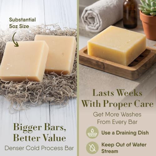 Image of 360Feel Bay Rum Bar Soap - Made in the USA - Castile Handmade, All-Natural, Cold-Processed - Bay Rum Essential Oil - Moisturizing with a Spicy Scent - Calm - Rich, Creamy Lather - (5oz) (Pack of 3)