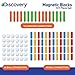 Discovery Kids 101-Piece 3D Magnetic Block Set in 4 Colors with Storage Bag, Construction Building Block Creativity Kit, Kids Educational Learning STEM Toy, Engineering Development Activity, Ages 5+