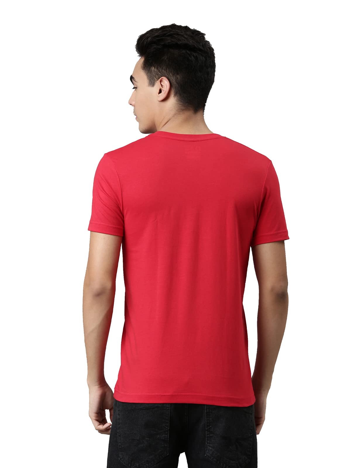 Dixcy Scott Originals Mens Solid V-Neck Short Sleeves Cotton T-Shirt - Cool V Tee(Cherry Red)-L 3