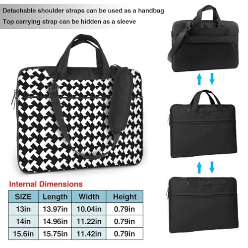 Bolso portátil negro pata de gallo para laptop 15.6" miniatura 4