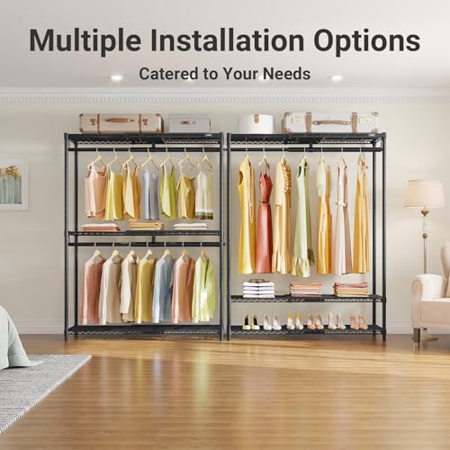 Image of VIPEK X1 Plus Expandable Heavy Duty Clothes Rack, Clothes Organizer Black
