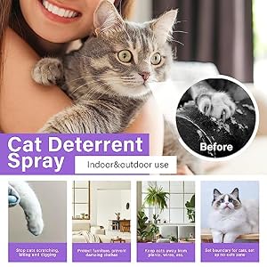 Cat Deterrent Outdoor&Indoor, Cat Deterrent Spray, Cat Repellent Outdoor to Keep Cats Away, Cat Repellent Spray for Furniture, Prevent Scratching, Digging&Biting, Nontoxic Cat Deterrent Outdoor&Indoor, Cat Deterrent Spray, Cat Repellent Outdoor to Keep Cats Away, Cat Repellent Spray for Furniture, Prevent Scratching, Digging&Biting, Nontoxic