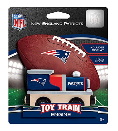 Image of MasterPieces NFL New England Patriots Real Wood Toy Train, For Ages 3+