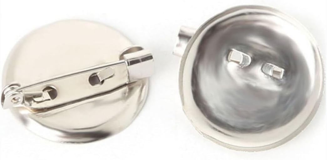 100 Pcs Silver DIY Alloy Base Plate Brooch Pin Backs for Jewelry Making, Stainless Steel Round Brooch Base, Lightweight and Portable Decoration for Banquet or Dating