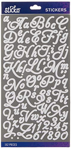Sticko E5290073 Alphabet Aphrodite Stickers, Small, White