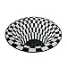 Produktbild H&RB Mandala 3D Dreidimensionale Schwarz Weiß Stereo Vision-Mat Wohnzimmer Fußmatte Teetisch Sofa Illusion Teppich,Oval,120 * 160cm