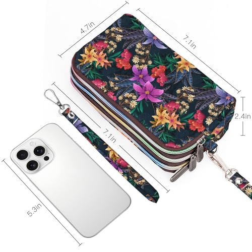Image of BIAOTIE Large Capacity Wristlet Wallet - Women Printed Nylon Waterproof Handbag Clutch Purse